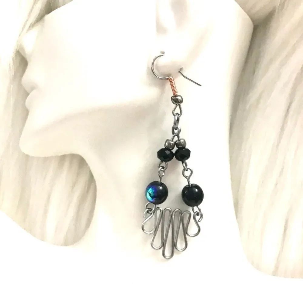 Wire beaded earrings 